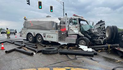 Stark Co. fire department tanker involved in rollover crash with semi