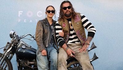 Jason Momoa and Daughter Lola Arrive on Motorcycle to 'Bikeriders' Premiere in Hollywood