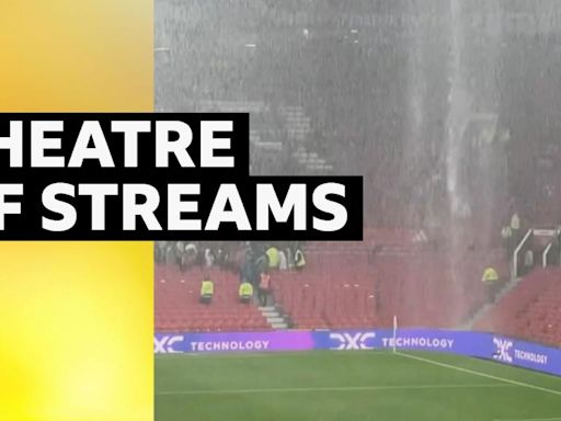 Heavy rainfall at Old Trafford after Man Utd defeat by Arsenal