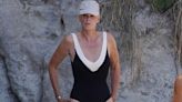 Brigitte Nielsen, 61, flaunts her toned figure in a lowcut swimsuit