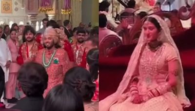 Bride Radhika Merchant Gets Emotional During Her Entry; Mukesh Ambani Brings Groom Anant | Watch - News18