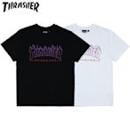 [NMR] THRASHER Purple Outline Flame Tee 日線紫色火焰短TEE