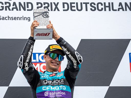 David Alonso gana en Alemania y se mantiene como líder absoluto de la Moto3