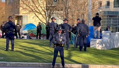 Police breaking up pro-Palestinian protests at Northeastern