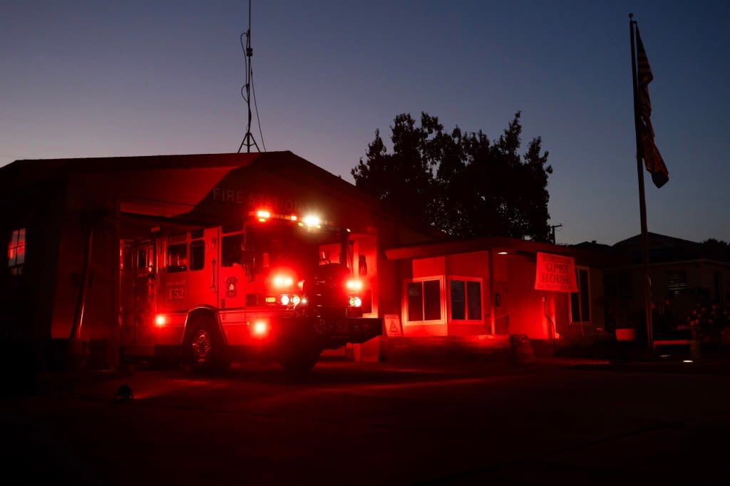 San Gabriel lights up in red to honor fallen firefighters