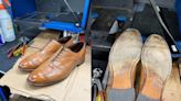 Thrift shopper reveals jaw-dropping before-and-after photos of the ‘criminally cheap’ leather shoes they repaired at home