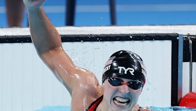 Young girl sweetly reacts to Katie Ledecky’s Paris 2024 Olympic win