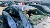 United plane drops tire, smashing cars, as it departs SFO. Jet lands safely at LAX