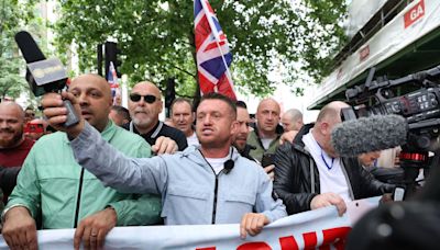 Tommy Robinson addresses thousands of supporters at Parliament Square