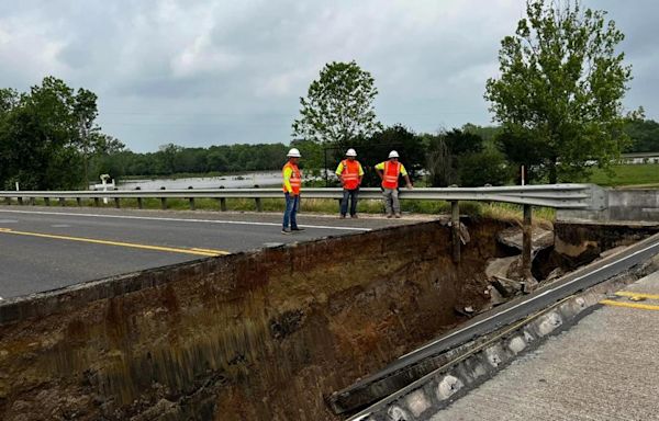Bridge over Trinity River in Liberty County remains closed after partially collapsing, TxDOT says