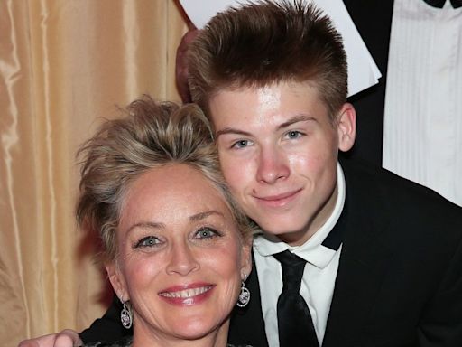 Sharon Stone's handsome son showcases his tattoos by famous mom's sun drenched backyard in latest update