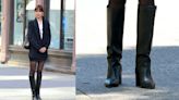 Dakota Johnson Dons Fall Staples With Black Leather Boots on ‘Materialist’ Set in New York City