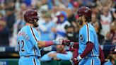 Phillies slugger Bryce Harper tosses helmet into stands after ejection by Ángel Hernández