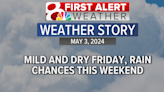 Forecast: Dry and warm Friday, more rain chances this weekend