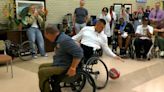 Ex-Buccaneers tight end, Rob Gronkowski, visits veterans in Tampa