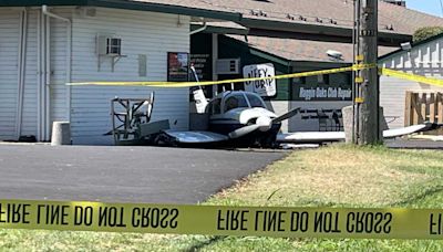 Plane makes emergency landing at Haggin Oaks golf course in Sacramento, crashes into pro shop