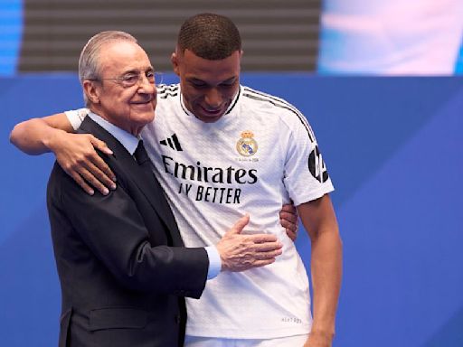 Florentino Perez Welcomes Kylian Mbappe at the Santiago Bernabeu