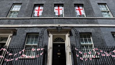 Number 10 Downing Street decked out in England flags and celebration planned as Euro 2024 fever hits London