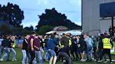 Watch: Violent scenes at Oriel Park as Dundalk and Drogheda fans clash after derby