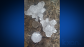 PHOTOS: Large hail spotted after severe weather Sunday morning