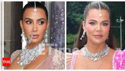 Kim Kardashian channels her inner desi girl; steps out with Khloe Kardashian for Day 2 of Anant Ambani and Radhika Merchant's Shubh Aashirwad | - Times of India