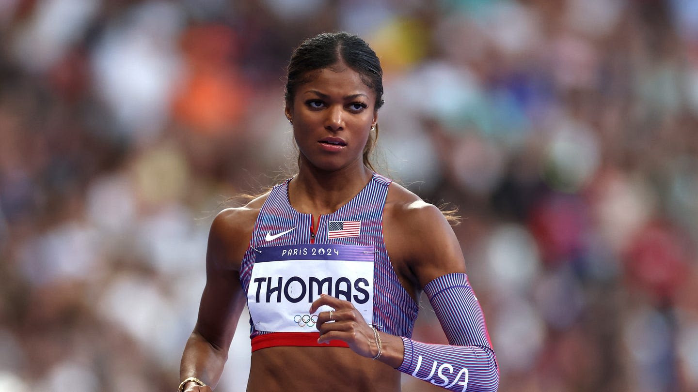 Gabby Thomas' Arm Sleeve Isn't Just For Fashion. Experts Explain How It Helps Her Run Faster