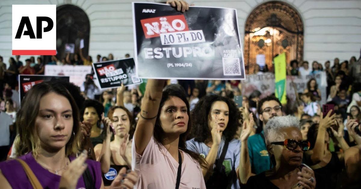 Brazilian women protest against bill that would equate abortion after 22 weeks with homicide