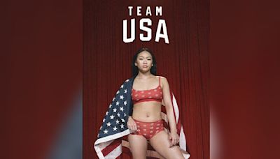 Sunisa Lee models Kim Kardashian’s Olympics-inspired Skims