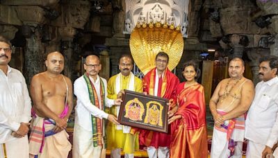 CJI Chandrachud offers prayers at Tirumala Temple amid Tirupati Laddu row