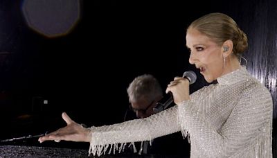 Céline Dion sings from Eiffel Tower at Olympics opening ceremony