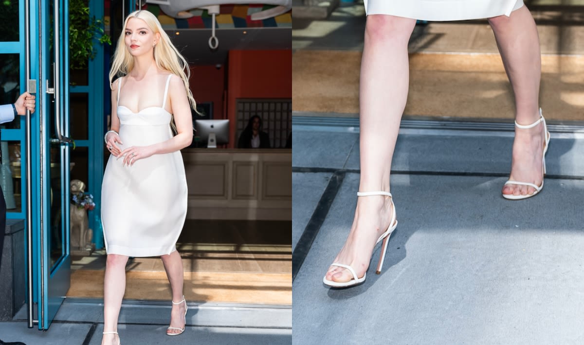 Anya Taylor-Joy Gets Spring-Ready in All-White Outfit With Dainty Sandals in New York City