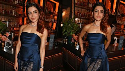 Samantha Ruth Prabhu Showed Sophisticated Elegance In A Midnight Blue Peplum Top And Beaded Trousers