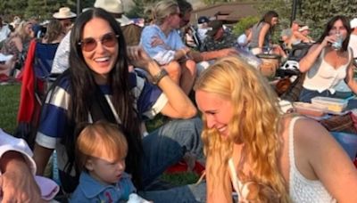 Demi Moore looks like a teen at the Sun Valley Music Festival with fam