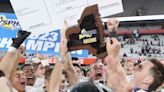 Rye celebrates a NYSPHSAA Class B football title win over Maine-Endwell