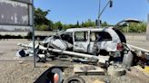 1 sent to hospital after van, light rail collision in Sacramento County