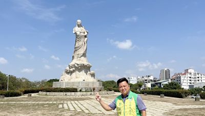 李啟維看見台南好兆頭！ 林默娘公園雕像喜鵲築巢 | 蕃新聞