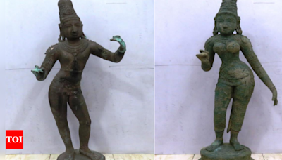 TN man unearths six antique idols, hides them for five years, gets arrested with two others while trying to smuggle them | Chennai News - Times of India