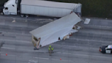 Manufactured home falls off big rig on 210 Freeway in Pasadena