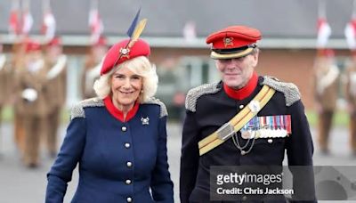 GBR: Queen Camilla Visits The Royal Lancers In North Yorkshire