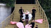 Moment Lady Gaga's backing dancer falls off stage at Paris Olympics