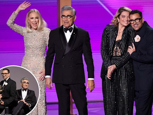 The Rose family! ‘Schitt’s Creek’ cast reunites at Emmys 2024 thanks to hosts Dan and Eugene Levy