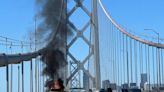 Pickup truck fire shuts down four lanes on westbound Bay Bridge