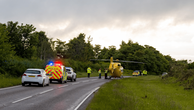 Man dies & two rushed to hospital as police & air ambulance lock down Scots road