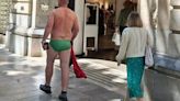Holidaymaker in tight trunks at Majorca mall slammed by angry locals