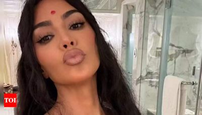 Kim Kardashian embraces red tika after attending Anant Ambani and Radhika Merchant's wedding | Hindi Movie News - Times of India