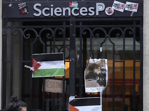 Protestas pro-palestinas en Sciences Po París, al igual que en Columbia y Yale