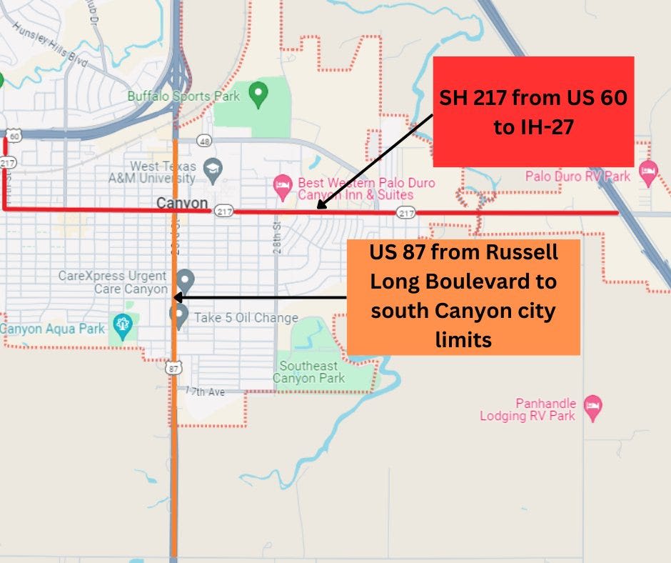 TxDOT: $9.5 million project on US 87 and Hwy. 217 in Canyon set to begin