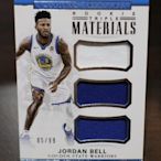 勇士隊~Jordan Bell ~2017-18 National RC 頂級大國寶 限量99張~新人三球衣卡~