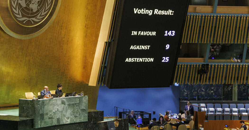 U.N. General Assembly Adopts Resolution in Support of Palestinian Statehood