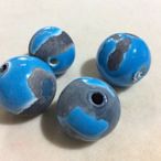 DIY 飾品 首飾 項鍊 中國節 陶瓷珠 青藍 墨色印象系列 圓珠 18～20mm 一堆